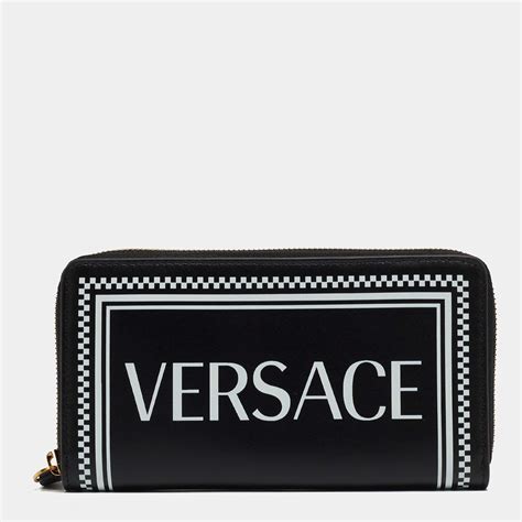 versace collection continental leather wallet